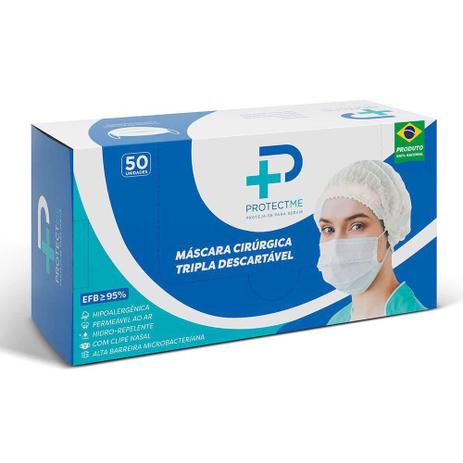 2 Caixas com 50 unidades Máscara Cirúrgica Descartável Protectme Tripla C/ Clipe Nasal elástico e Selo da ANVISA Menor preço em 2 Caixas com 50 unidades Máscara Cirúrgica Descartável Protectme Tripla C/ Clipe Nasal elástico e Selo da ANVISA