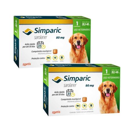 2 Caixas Simparic 80mg Antipulgas Cães 20 A 40 Kg 1 Comprimido cada - zoetis é boa?