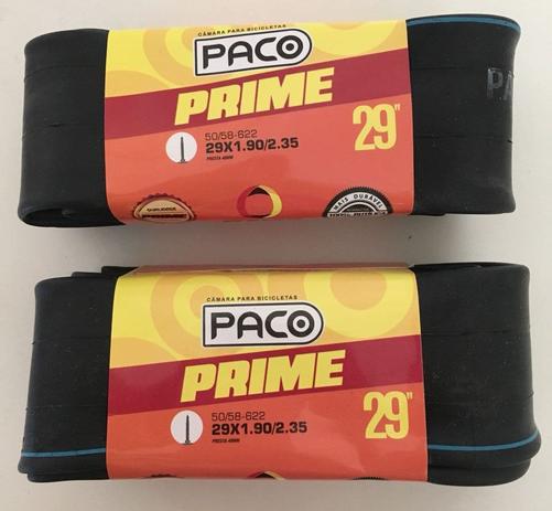 2 Câmaras de Ar Paco Aro 29 x 1.90-2.35 Com Válvula Presta 48mm Menor preço em 2 Câmaras de Ar Paco Aro 29 x 1.90-2.35 Com Válvula Presta 48mm