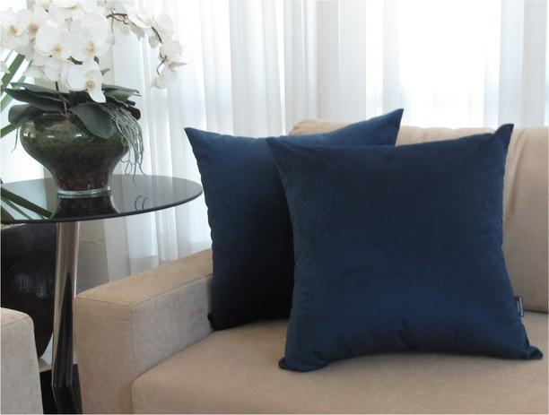 2 Capas Almofada Veludo Fly Azul Marinho 43x43 cm - Sweet Home Decor -  Almofada Decorativa - Magazine Luiza