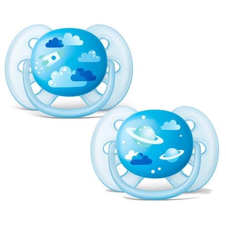 2 Chupetas ultra soft decoradas azul Philips Avent 6 a 18 meses Menor preço em 2 Chupetas ultra soft decoradas azul Philips Avent 6 a 18 meses
