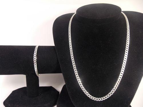 2 Correntes 60 Cm + 1 Pulseira Prata Maciça 925 Elos Grumet - Total pratas Menor preço em 2 Correntes 60 Cm + 1 Pulseira Prata Maciça 925 Elos Grumet - Total pratas