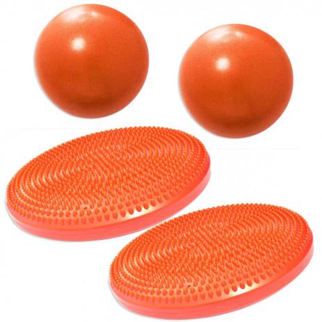 2 Discos Inflaveis de Equilibrio + 2 Overballs para Pilates 25cm Laranja Liveup Menor preço em 2 Discos Inflaveis de Equilibrio + 2 Overballs para Pilates 25cm Laranja Liveup