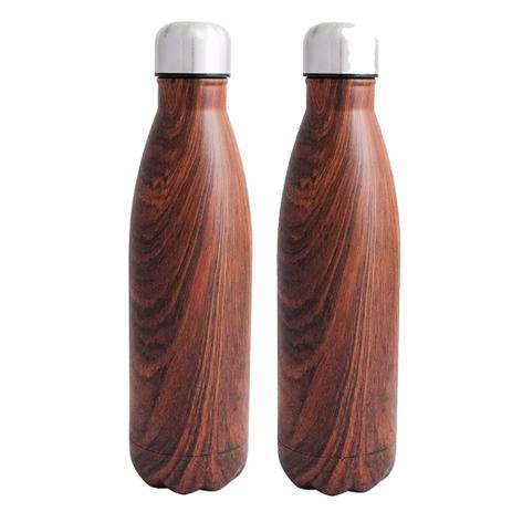 2 Garrafa Termica Cantil Estilo Madeira Inox Swell 500ml - Pdv Menor preço em 2 Garrafa Termica Cantil Estilo Madeira Inox Swell 500ml - Pdv