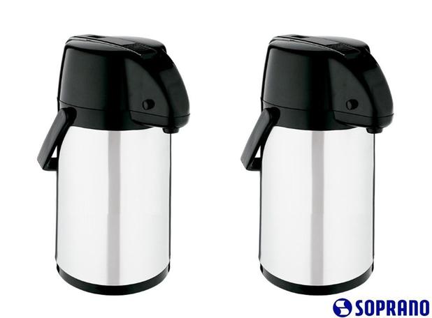 2 Garrafa Térmica Exclusiva Aço Inox 1,9 Litros Soprano Menor preço em 2 Garrafa Térmica Exclusiva Aço Inox 1,9 Litros Soprano