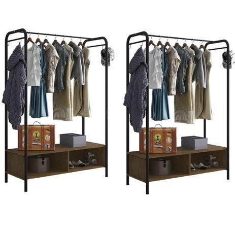 2 Guarda Roupa Casal Closet Aberto Milão Preto Demolição - Artefamol Menor preço em 2 Guarda Roupa Casal Closet Aberto Milão Preto Demolição - Artefamol