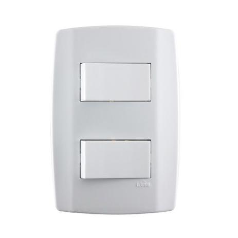 2 interruptores simples 10a 250v horizontal placa 4x2 - Ilumi Menor preço em 2 interruptores simples 10a 250v horizontal placa 4x2 - Ilumi