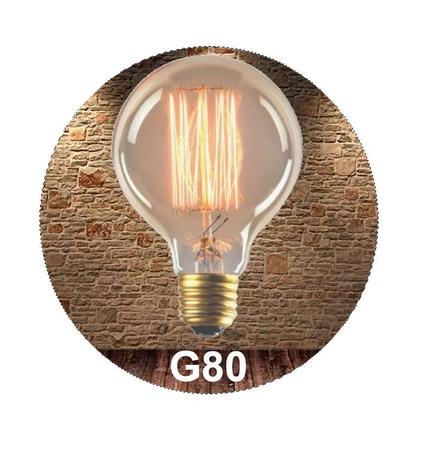 2 Lâmpada Decorativa Luz Retrô Vintage Filamento G80 220V - Azy Comercial Menor preço em 2 Lâmpada Decorativa Luz Retrô Vintage Filamento G80 220V - Azy Comercial
