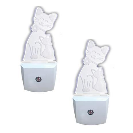 2 Luzes Noturnas Infantis Tipo Gato - DNI 6154 - Key West Menor preço em 2 Luzes Noturnas Infantis Tipo Gato - DNI 6154 - Key West