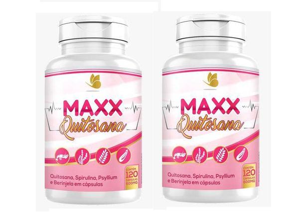 2 Maxx Quitosana 120 Capsulas 600 mg - Quitosana, Spirulina, Psyllium e Berinjela - ProNaturais - Melcoprol Menor preço em 2 Maxx Quitosana 120 Capsulas 600 mg - Quitosana, Spirulina, Psyllium e Berinjela - ProNaturais - Melcoprol