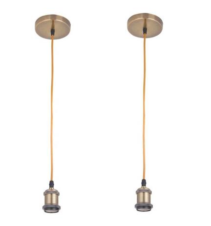 2 Pendente Vintage Alumínio Fio Soquete Ouro Velho Ali65 - Acende a luz Menor preço em 2 Pendente Vintage Alumínio Fio Soquete Ouro Velho Ali65 - Acende a luz