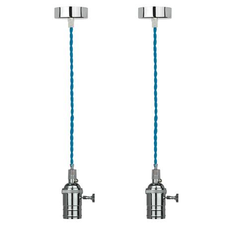 2 Pendentes Azul Primer Bivolt - Lamp show Menor preço em 2 Pendentes Azul Primer Bivolt - Lamp show