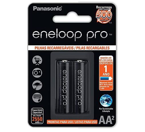 2 Pilhas Recarregáveis Eneloop Pro Aa 2500mah - Panasonic Menor preço em 2 Pilhas Recarregáveis Eneloop Pro Aa 2500mah - Panasonic