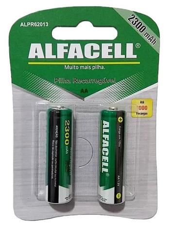 2 Pilhas Recarregáveis NI-MH 1.2V AA 2300 MAH - Alfacell Menor preço em 2 Pilhas Recarregáveis NI-MH 1.2V AA 2300 MAH - Alfacell