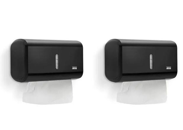 2 Porta Papel Toalha Interfolha Dispenser Compacto Preto Urban - Premisse Menor preço em 2 Porta Papel Toalha Interfolha Dispenser Compacto Preto Urban - Premisse