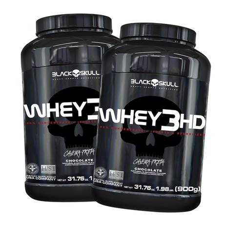 2 Potes De Whey 3hd Black Skull 900g Cada Total De 1,8g Menor preço em 2 Potes De Whey 3hd Black Skull 900g Cada Total De 1,8g