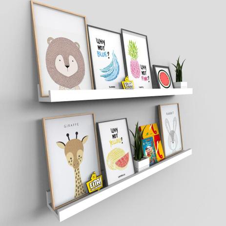 2 Prateleiras P/ Quadro E Fotos Organizador Canaleta 90cm - Eita! casa perfeita Menor preço em 2 Prateleiras P/ Quadro E Fotos Organizador Canaleta 90cm - Eita! casa perfeita