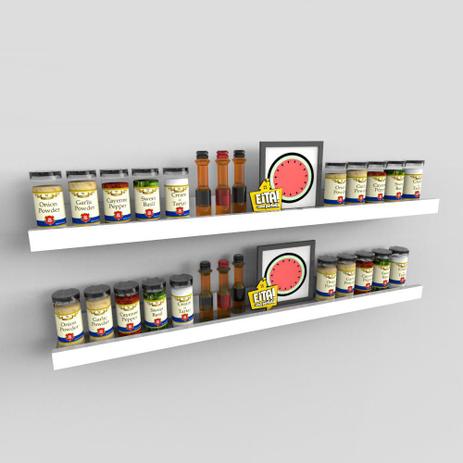 2 Prateleiras Para Tempero E Condimentos Cozinha Canaleta 90cm - Eita! casa perfeita é boa?
