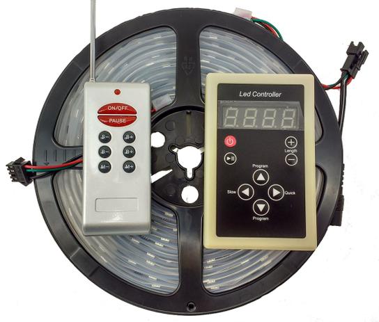 2 Rolos 5M Fita Led Digital 6803 Programável Efeito Chroma Mais 132 Efeitos Com 2 Fontes - Diversos Menor preço em 2 Rolos 5M Fita Led Digital 6803 Programável Efeito Chroma Mais 132 Efeitos Com 2 Fontes - Diversos