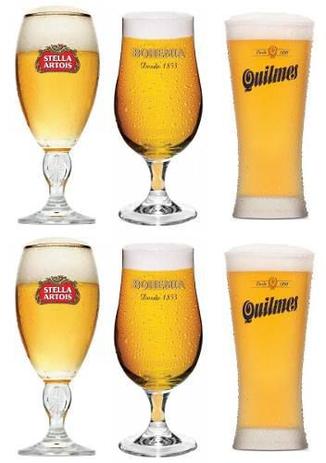 2 Taças Stella Artois + 2 Taças Bohemia Pilsen + 2 copos Quilmes - Ambev Menor preço em 2 Taças Stella Artois + 2 Taças Bohemia Pilsen + 2 copos Quilmes - Ambev