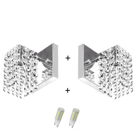 2 x Arandelas De Cristal Legitimo Clearcast com Lâmpadas 6000K (Branco Quente) - Marryluz Menor preço em 2 x Arandelas De Cristal Legitimo Clearcast com Lâmpadas 6000K (Branco Quente) - Marryluz