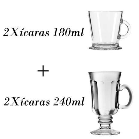 2 Xícaras para café 180ml + 2 xícaras Country Nespresso Dolce Gusto - Libbey Menor preço em 2 Xícaras para café 180ml + 2 xícaras Country Nespresso Dolce Gusto - Libbey
