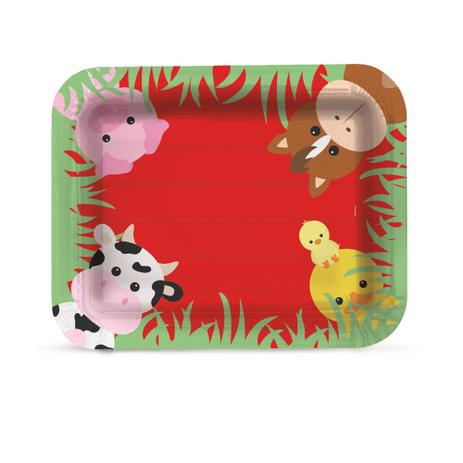 20 Bandejas Laminada Retangular Fazendinha R5 Dec. Festas - Cromus Menor preço em 20 Bandejas Laminada Retangular Fazendinha R5 Dec. Festas - Cromus