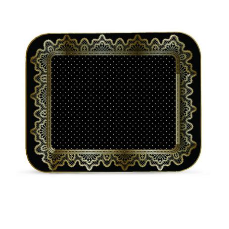 20 Bandejas Laminadas Renda Preto/Ouro R4 Dec. Festas - Cromus Menor preço em 20 Bandejas Laminadas Renda Preto/Ouro R4 Dec. Festas - Cromus