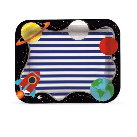 20 Bandejas Laminadas Retangular Astronauta R5 Dec. Festas - Cromus Menor preço em 20 Bandejas Laminadas Retangular Astronauta R5 Dec. Festas - Cromus