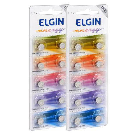 20 Pilhas Baterias Lr41 192 Alcalina Elgin 02 Cartelas Menor preço em 20 Pilhas Baterias Lr41 192 Alcalina Elgin 02 Cartelas