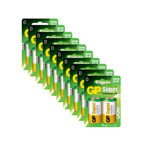 20 Pilhas Gp Batteries Super Alcalinas Tipo D 1.5v 13a-c2x10 Menor preço em 20 Pilhas Gp Batteries Super Alcalinas Tipo D 1.5v 13a-c2x10