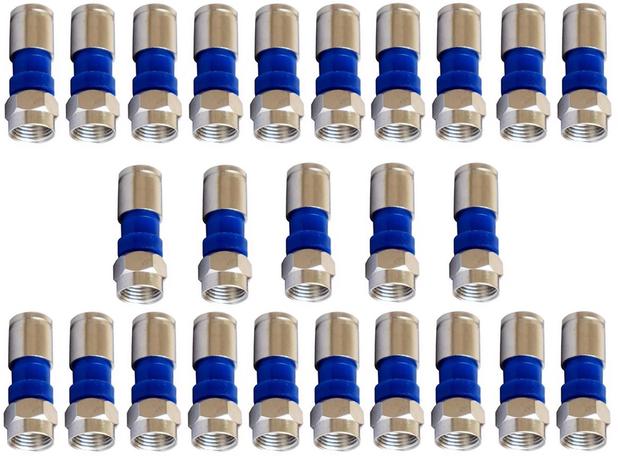 25pcs Conector F Compressão Rg59 Para Cabo Coaxial - Gc Menor preço em 25pcs Conector F Compressão Rg59 Para Cabo Coaxial - Gc