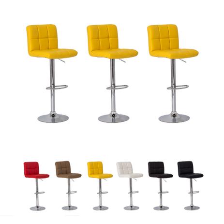 3 Banquetas Gomos Comfort Giratória Várias Coress - Waw design Menor preço em 3 Banquetas Gomos Comfort Giratória Várias Coress - Waw design