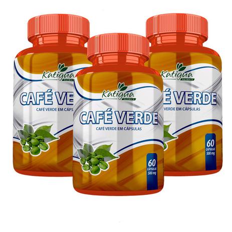 3 Café Verde 60 Cáps Cada 500 Mg Katiguá Menor preço em 3 Café Verde 60 Cáps Cada 500 Mg Katiguá