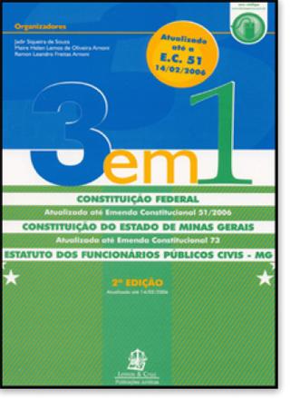 3 em 1 - Constituicao Federal do Estado de Minas Gerais - Lemos e cruz Menor preço em 3 em 1 - Constituicao Federal do Estado de Minas Gerais - Lemos e cruz