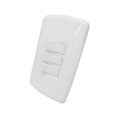 3 Interruptores Paralelos Com Placa 4x2 (Branco) - Mônaco idm - Dicompel Menor preço em 3 Interruptores Paralelos Com Placa 4x2 (Branco) - Mônaco idm - Dicompel