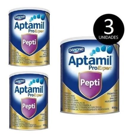 3 Latas de Aptamil Pepti 800g - Danone Menor preço em 3 Latas de Aptamil Pepti 800g - Danone