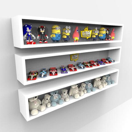 3 Nichos Decorativo Grandes Para Coleções 90cm - Eita! casa perfeita Menor preço em 3 Nichos Decorativo Grandes Para Coleções 90cm - Eita! casa perfeita