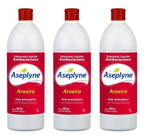 3 Sabonetes Antissepticos Liquido Aseplyne 1 Litro Menor preço em 3 Sabonetes Antissepticos Liquido Aseplyne 1 Litro