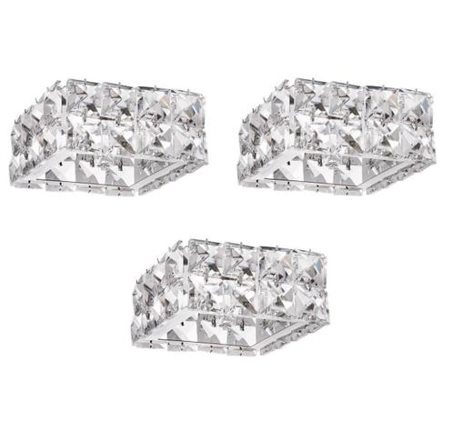 3 Spot Cristal Quadrado Embutir Pastilhas K9 10cm G9 AC629 - Acende A Luz Menor preço em 3 Spot Cristal Quadrado Embutir Pastilhas K9 10cm G9 AC629 - Acende A Luz