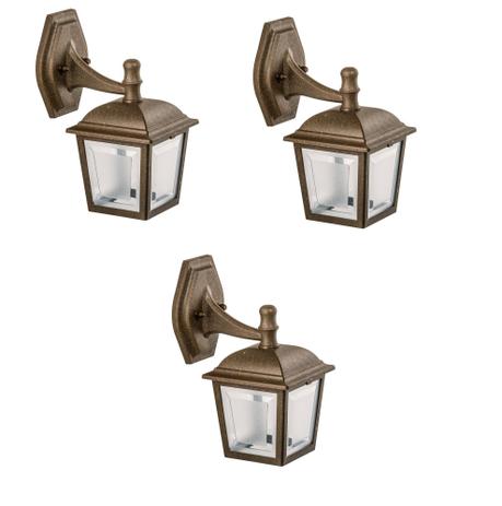 3 Un Arandela Externa Colonial Injetado Marrom Imbuia AC985 - Acende a luz Menor preço em 3 Un Arandela Externa Colonial Injetado Marrom Imbuia AC985 - Acende a luz