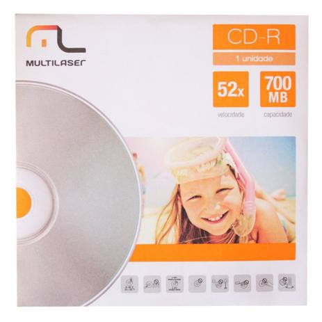 30 CD-R 700 MB 80 minutos 52X Multilaser CD006 Menor preço em 30 CD-R 700 MB 80 minutos 52X Multilaser CD006