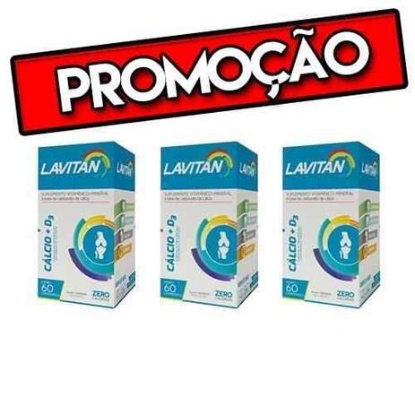 3cxs Lavitan Calcio + Vitam. D 60cpr Cada - Ossos Fortes - Cimed Menor preço em 3cxs Lavitan Calcio + Vitam. D 60cpr Cada - Ossos Fortes - Cimed