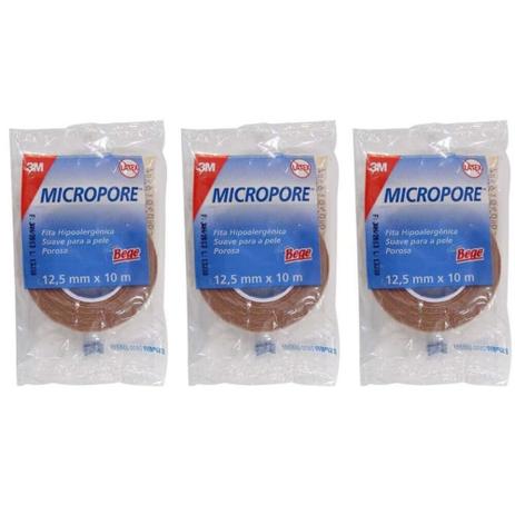 3m Micropore Hospitalar Bege 12,5mmx10m (Kit C/03) Menor preço em 3m Micropore Hospitalar Bege 12,5mmx10m (Kit C/03)