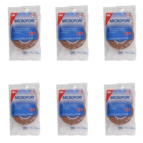 3m Micropore Hospitalar Bege 12,5mmx10m (Kit C/06) Menor preço em 3m Micropore Hospitalar Bege 12,5mmx10m (Kit C/06)