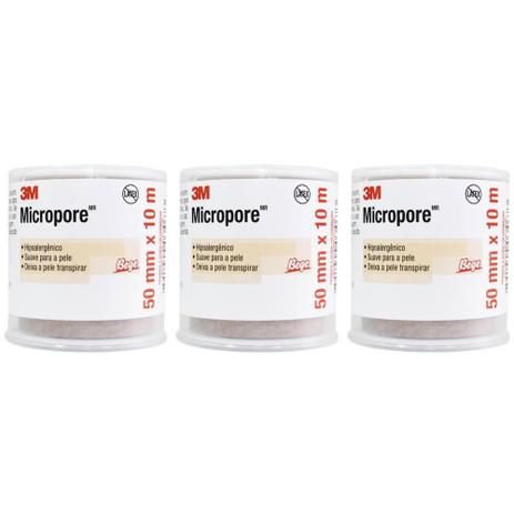3m Micropore Hospitalar Bege 50mmx10m (Kit C/03) Menor preço em 3m Micropore Hospitalar Bege 50mmx10m (Kit C/03)