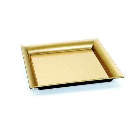 4 Bandejas Decorativas Quadrada Glitter Dourado Dec. Festas - Cromus Menor preço em 4 Bandejas Decorativas Quadrada Glitter Dourado Dec. Festas - Cromus