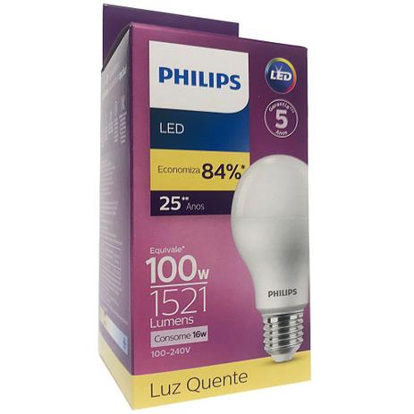 4 Lâmpadas Led Philips Bulbo 16w 1521lm E27 Bivolt Equivale 100w Menor preço em 4 Lâmpadas Led Philips Bulbo 16w 1521lm E27 Bivolt Equivale 100w