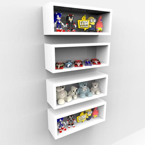 4 Nichos 40cm Organizador Coleções Decorativo Mdf Branco - Eita! casa perfeita Menor preço em 4 Nichos 40cm Organizador Coleções Decorativo Mdf Branco - Eita! casa perfeita