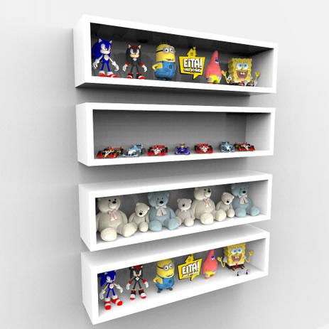 4 Nichos 60cm Organizador Coleções Decorativo Mdf Branco - Eita! casa perfeita Menor preço em 4 Nichos 60cm Organizador Coleções Decorativo Mdf Branco - Eita! casa perfeita